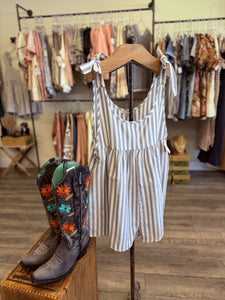 "Weekend Getaway" Striped Romper