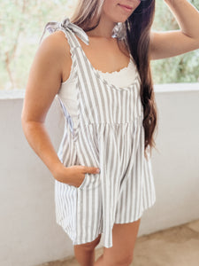 "Weekend Getaway" Striped Romper