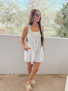 "Weekend Getaway" Striped Romper