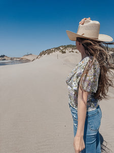 "Wild Flowers" Short Sleeve Blouse