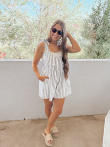 "Weekend Getaway" Striped Romper