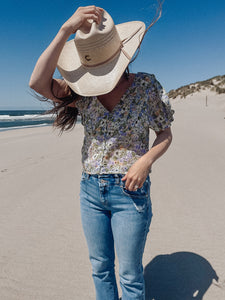 "Wild Flowers" Short Sleeve Blouse