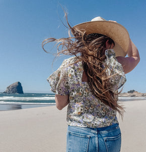 "Wild Flowers" Short Sleeve Blouse