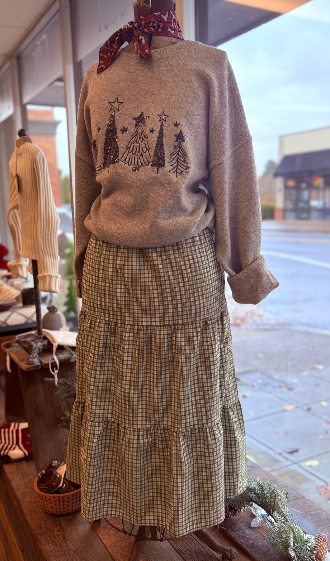 “Timberland” Gingham Green Skirt