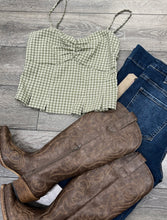 Load image into Gallery viewer, “Holly Jolly” Green Gingham Tank