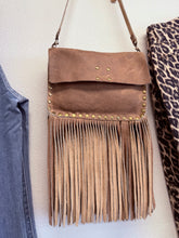 Load image into Gallery viewer, Fringe Taupe Crossbody Bag