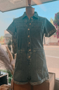 “Out In The Country” Denim Romper