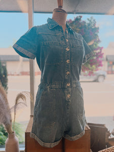 “Out In The Country” Denim Romper