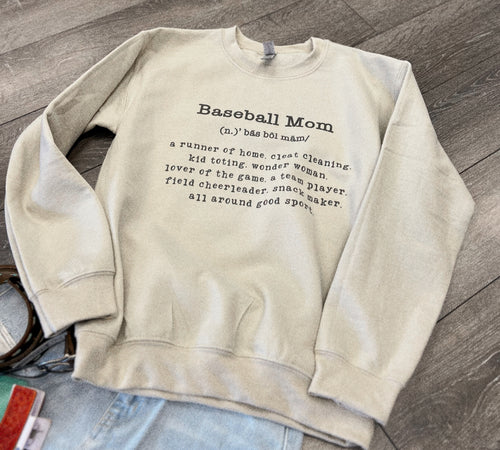 “Baseball Mama” Crew Neck (Up To XL)