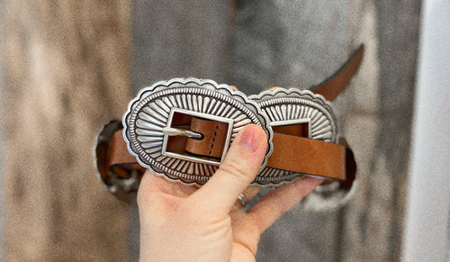Brown Concho Belt (Up To 2XLarge)