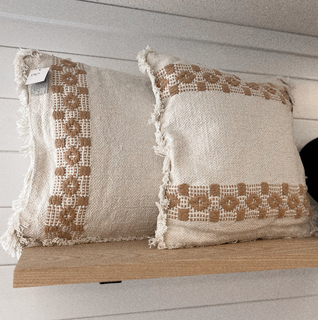 Tan and Terra-Cotta Aztec Decor Pillows