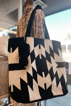 Load image into Gallery viewer, Black &amp; Cream Aztec Shoulder Bag